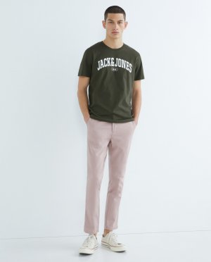 Узкие мужские брюки чинос, розовый Jack & Jones