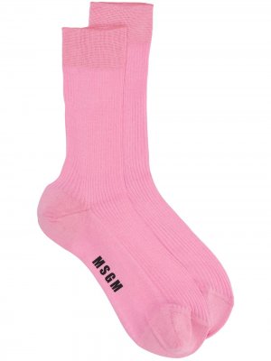 Носки с логотипом MSGM. Цвет: розовый