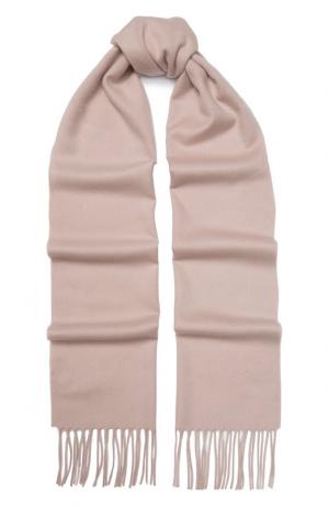 Кашемировый шарф с бахромой TSUM Collection. Цвет: светло-розовый