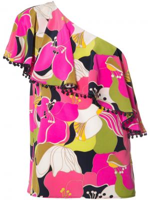 Блузка с цветочным узором Trina Turk. Цвет: розовый и фиолетовый