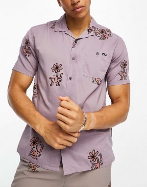 Серо-фиолетовая рубашка с короткими рукавами X Keith Haring Flowere Dance Billabong