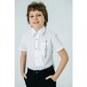 Школьная рубашка Deloras, размер 152, белый DELORAS. Цвет: белый