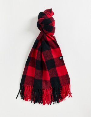 Широкий шарф в клетку Буффало стиле унисекс Inspired-Красный Reclaimed Vintage