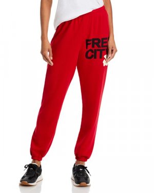 Хлопковые спортивные штаны с логотипом FREE CITY , цвет Artyard Red Cream FREECITY