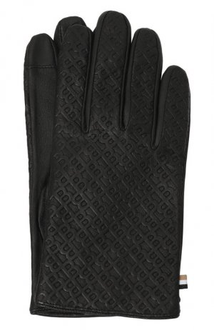 Кожаные перчатки BOSS. Цвет: чёрный