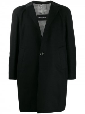 Однобортное пальто с логотипом Frankie Morello. Цвет: черный