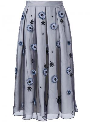 Декорированная юбка с плиссировкой Holly Fulton. Цвет: серый