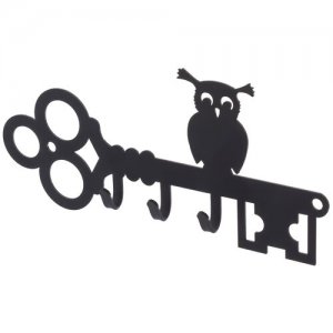 Ключница DuckandDog «Сова», 190х99х19 мм, сталь, цвет чёрный матовый PosterMarket