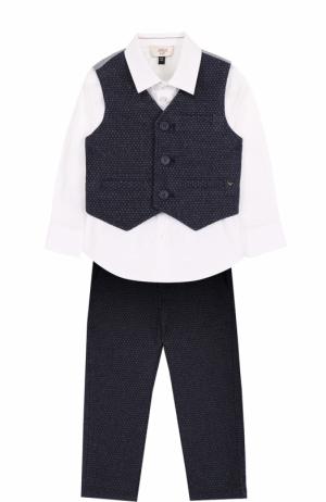 Комплект из рубашки с жилеткой и брюк Armani Junior. Цвет: синий