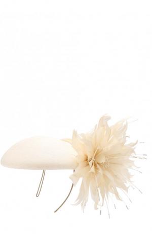 Соломенная шляпа с декором в виде цветка Philip Treacy. Цвет: белый