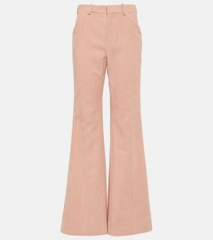 Расклешенные вельветовые брюки с высокой посадкой CHLOÉ, розовый Chloé