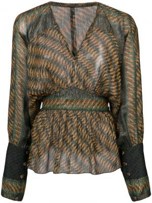 Ribbed waist blouse Anna Sui. Цвет: зелёный