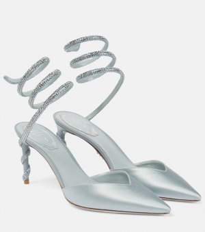 Декорированные атласные туфли Cleo , серый Rene Caovilla