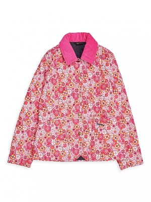 Стеганая куртка с принтом ромашки для маленьких девочек и , цвет pink dahlia floral Barbour