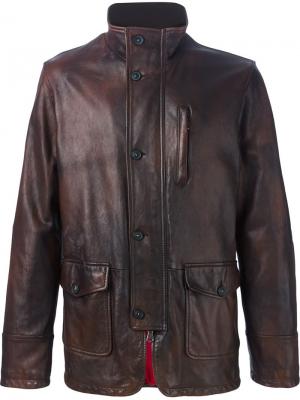 Куртка с потертой отделкой Orciani. Цвет: коричневый