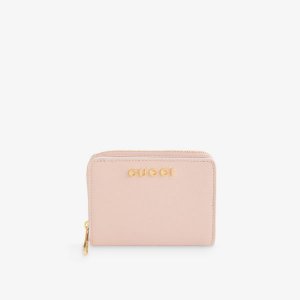 Кожаный кошелек с логотипом , розовый Gucci