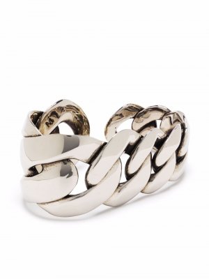 Массивное кольцо-кастет Alexander McQueen. Цвет: серебристый