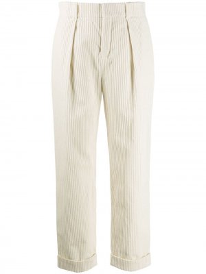 Зауженные вельветовые брюки Saint Laurent. Цвет: белый