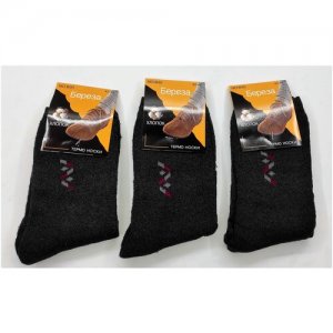 Носки унисекс , классические, размер 40-45, черный Береза. Цвет: серый