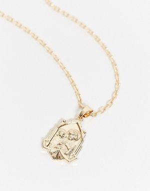 Ожерелье с подвеской Св. Христофор -Золотой Chained & Able