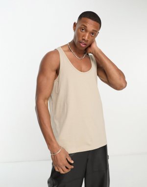 Майка Design With Scoop Neck, светло-бежевый Asos