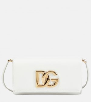 Кожаный клатч 3.5 с логотипом , белый Dolce&Gabbana