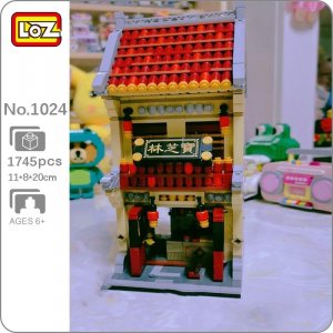 1024 Китайская древняя архитектура Чайнатаун ​​Больница Аптека Городская улица Мини-блоки Кирпичи Строительная игрушка без коробки LOZ