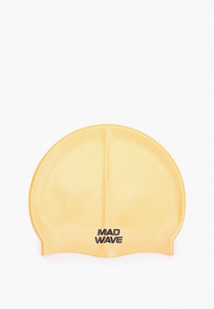 Шапочка для плавания MadWave Neon Silicone Solid. Цвет: оранжевый