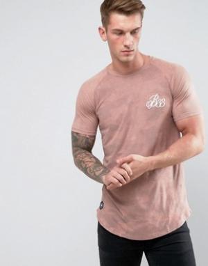 Розовая обтягивающая футболка из искусственной замши Bee Inspired. Цвет: темно-синий