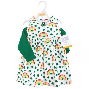 Комплект из хлопкового платья и кардигана для младенцев малышей Hudson, радуга St Патрика Hudson Baby