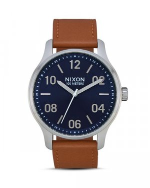 Часы Patrol с синим циферблатом, 44 мм , цвет Brown Nixon