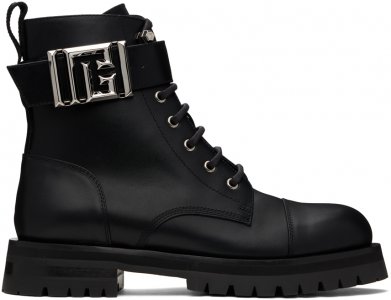 Черные кожаные ботинки рейнджера Charlie Balmain