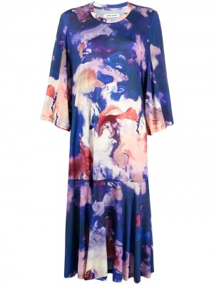 Платье миди с принтом пейсли Henrik Vibskov. Цвет: синий