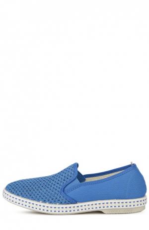 Слипоны с текстильной сеткой Rivieras Leisure Shoes. Цвет: голубой