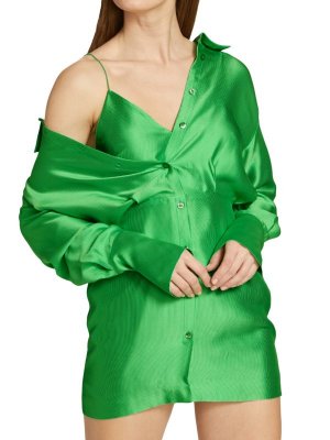Многослойное платье с длинными рукавами на пуговицах devin Kelly green Gauge81