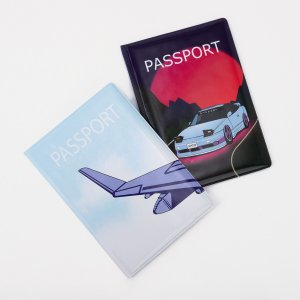 Подарочный набор: 2 обложки для паспорта, цвет голубой/синий No brand