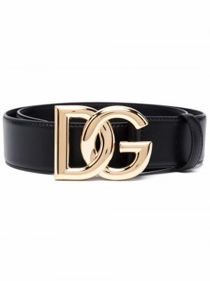 Ремень с логотипом Dolce & Gabbana. Цвет: черный