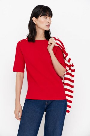 Базовая футболка с вырезом «лодочка», красный Cortefiel