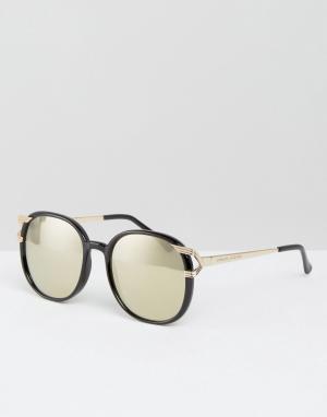 Круглые солнцезащитные очки с зеркальными линзами Lovin Somedays. Цвет: золотой