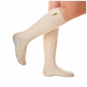 Длинные носки Гольфы Холти эластичные компрессионные согревающие из овечьей шерсти (M) HOLTY. Цвет: бежевый