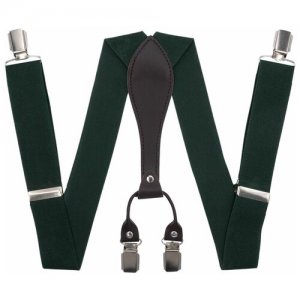 Подтяжки для брюк широкие (3.5 см, 4 клипсы, Зеленый) 54395 OTOKODESIGN