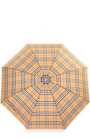 Складной зонт в клетку Burberry. Цвет: светло-коричневый