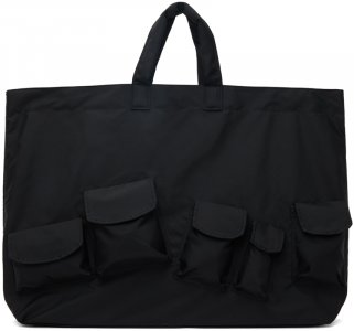 Черная большая сумка с карманами клапанами Comme des Garçons