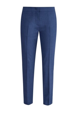 Укороченные брюки из шерстяной ткани с лампасами в стиле спортшик LORENA ANTONIAZZI. Цвет: синий