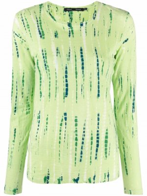Tie-dye long-sleeve T-shirt Proenza Schouler. Цвет: зеленый