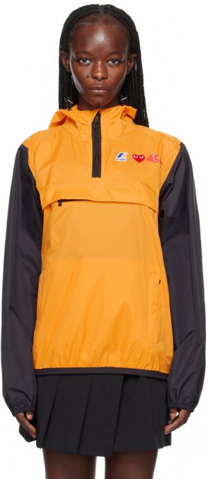 Оранжево-черная куртка COMME des GARCONS PLAY K-Way Edition Garçons