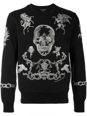 Embroidered sweatshirt Alexander McQueen. Цвет: чёрный
