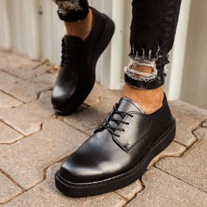 Мужская обувь Классическая черная искусственная кожа со шнуровкой Весна Осень база Повседневный офисный костюм Свадебный 2023 Мода Роскошные удобные CH001 Chekich