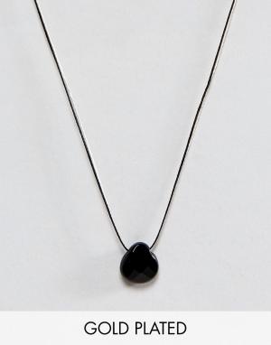 Шелковое ожерелье с ониксом Briolette Dogeared. Цвет: черный