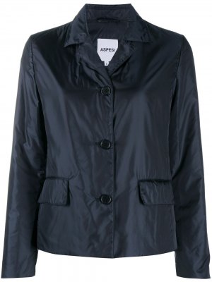 Однобортный пиджак строгого кроя Aspesi. Цвет: синий